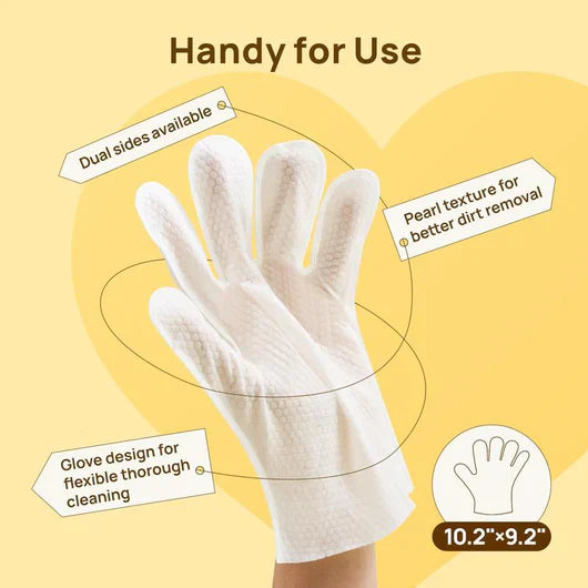 Plant-Based Pet Bathing Glove Wipes