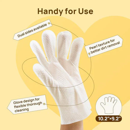 Plant-Based Pet Bathing Glove Wipes