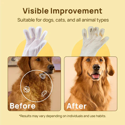Plant-Based Pet Bathing Glove Wipes
